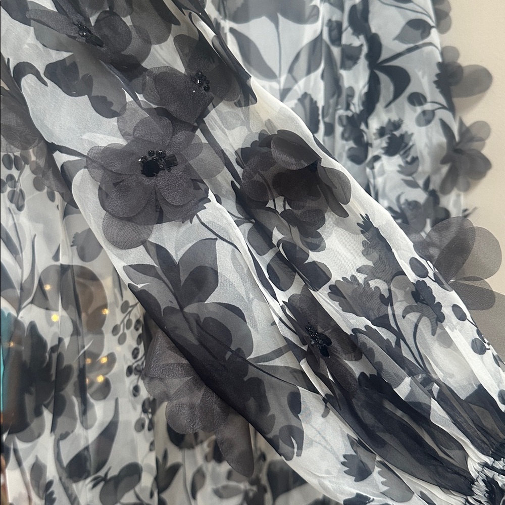 Anthropologie PANKAJ & NIDHI Maxi Cape w/ tie - Picture 4 of 9